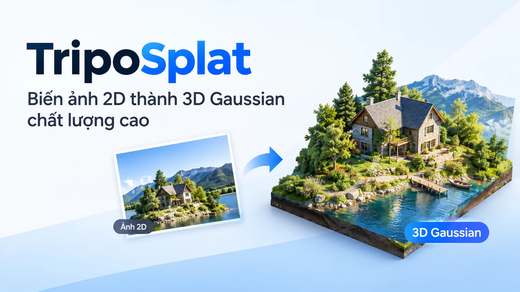 TripoSplat: Biến ảnh 2D thành 3D Gaussian chất lượng cao
