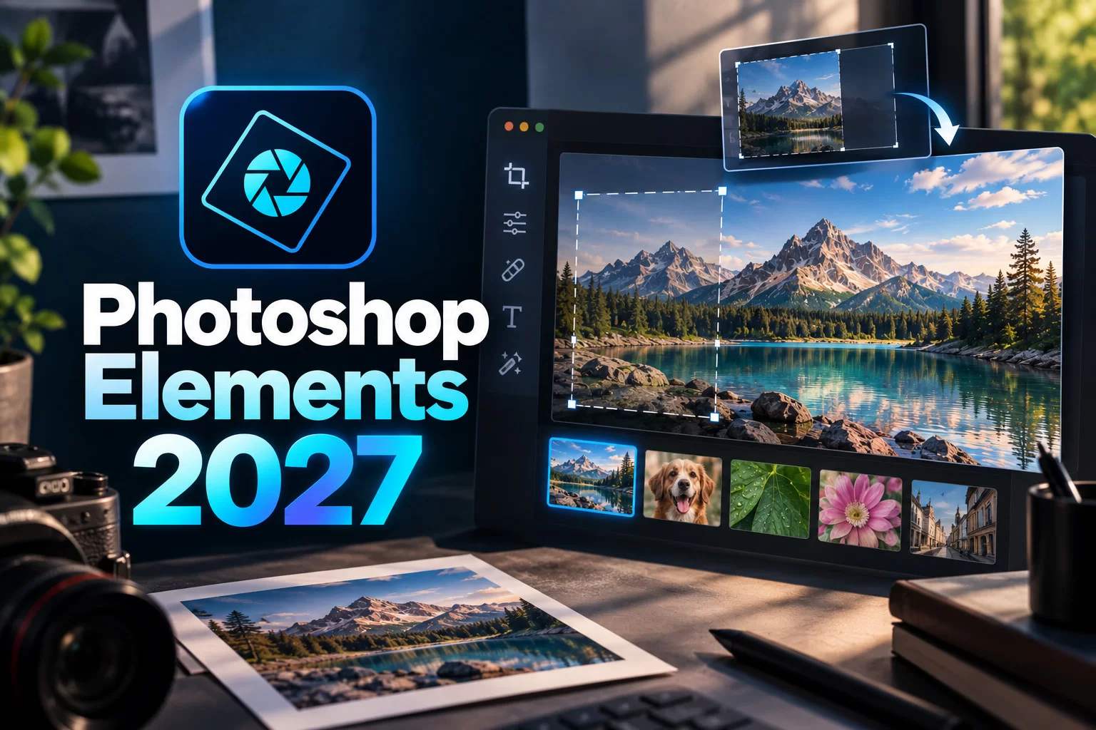 Photoshop Elements 2027 bổ sung Trợ lý AI, tính năng Mở rộng vùng ảnh và Nâng cấp kích thước